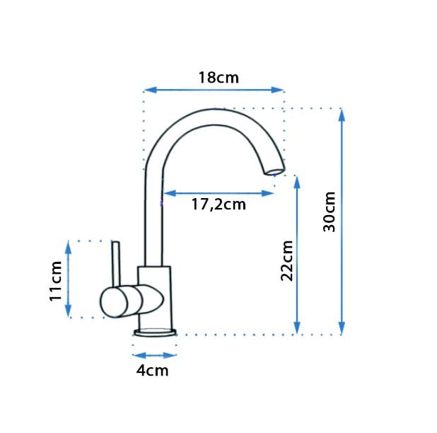 Baterie pentru lavoar Rea Talisa High , auriu lucios