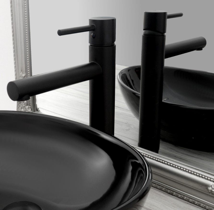 Baterie pentru lavoar Rea Tess High, negru mat