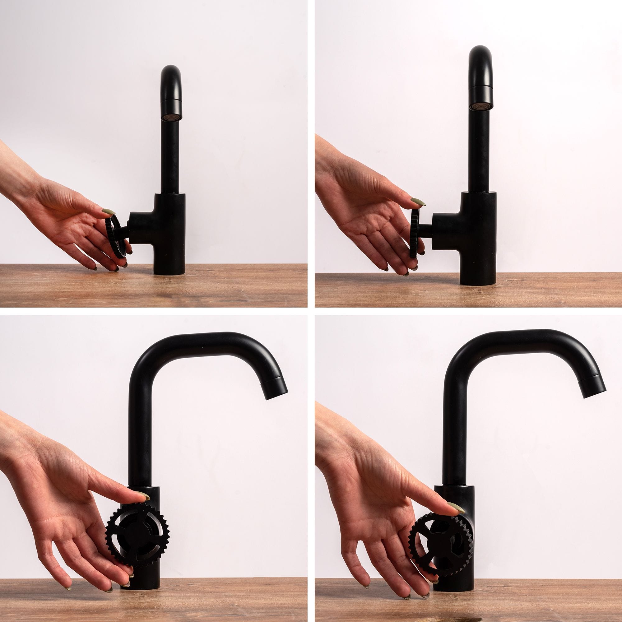 Baterie pentru lavoar Rea Vertigo Side, negru mat