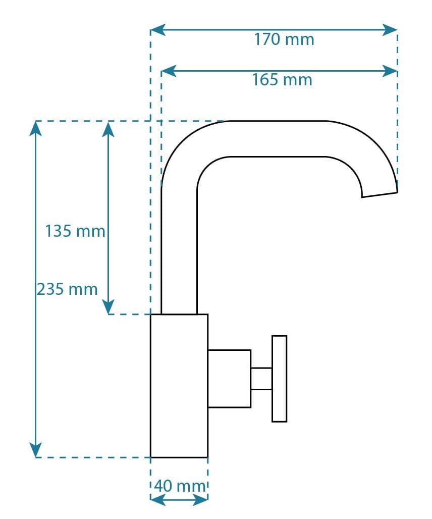 Baterie pentru lavoar Rea Vertigo Side, negru mat
