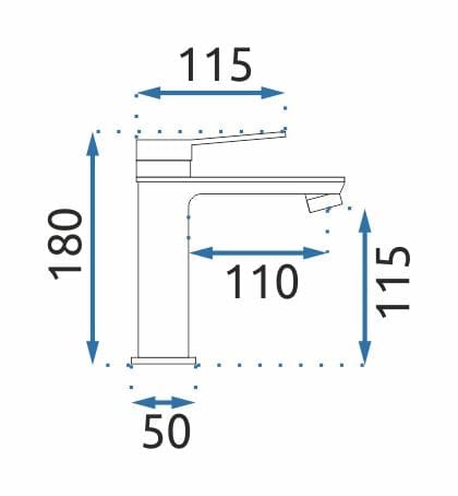 Baterie pentru lavoar Rea Viral crom