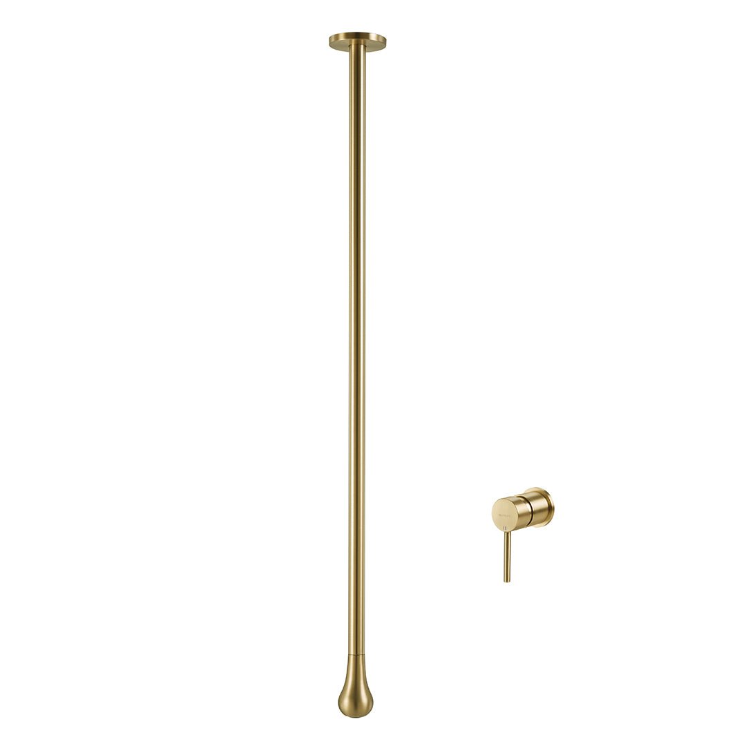 Baterie pentru lavoar Selya, suspendata, auriu, 170 cm, din alama sanitara si otel inoxidabil, Elysium