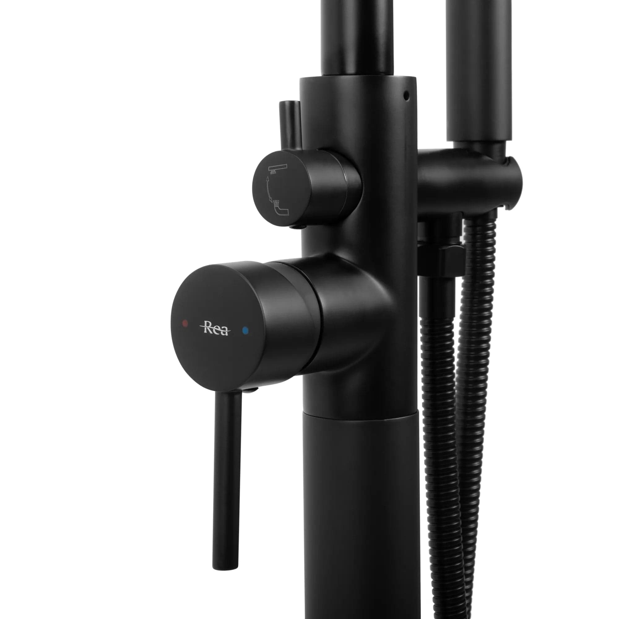 Baterie podea Rea Aras cu cadru rotund, negru mat