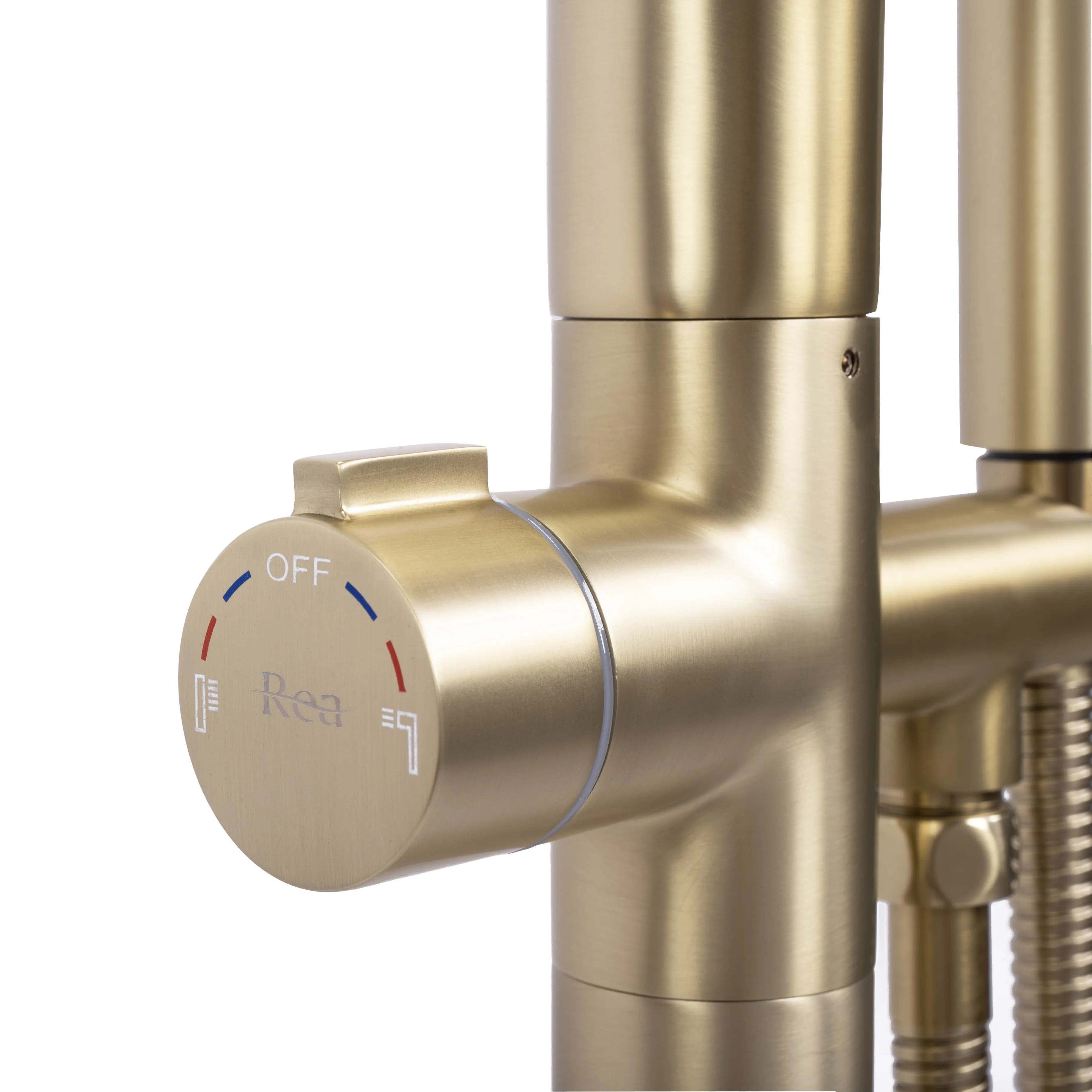 Baterie podea Rea Clark cu cadru semi-rotund, auriu mat