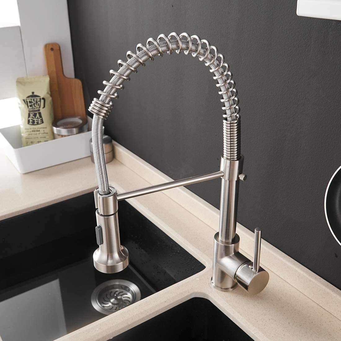 Baterie profesionala, cu dus extractibil, 2 functii de curgere a apei, cod 1270