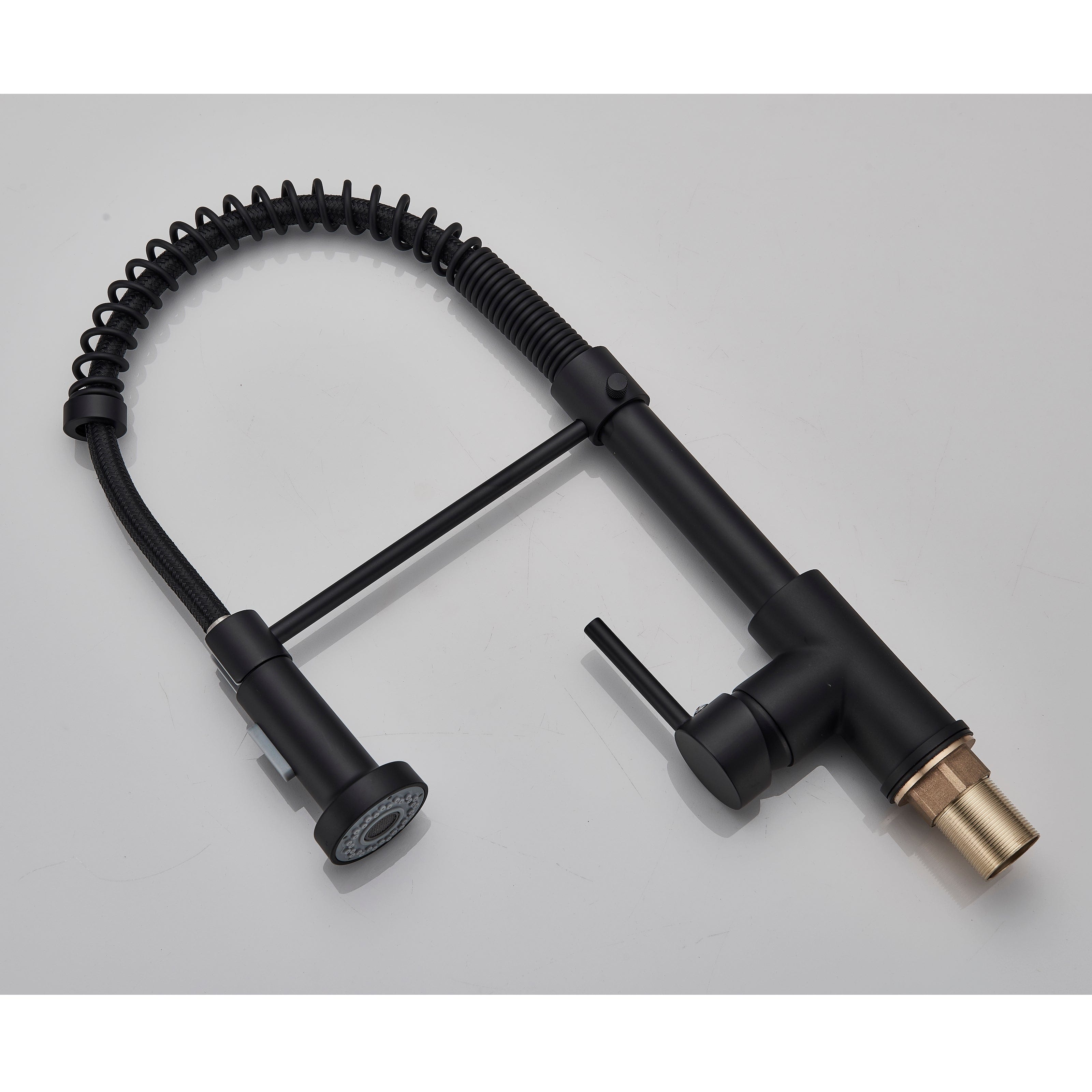 Baterie profesionala de bucatarie, cu dus flexibil, 2 functii de curgere, negru mat, cod 1335