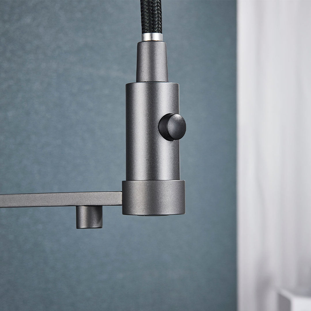 Baterie profesionala de bucatarie, cu dus flexibil, pipa pentru apa filtrata, gri mat, cod 1656