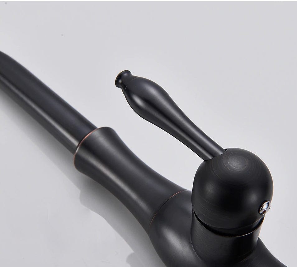 Baterie profesionala de bucatarie, negru cu bronz pe margine cu furtun extractibil si 2 functii de curgere, cod 1280