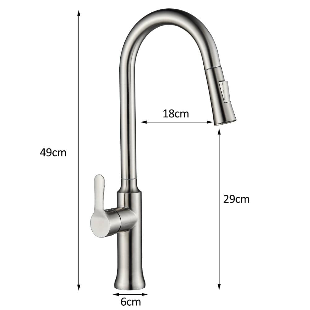 Baterie profesionala pentru bucatarie Herlich Chrome, cu 2 functii de curgere, dus extractibil, senzor tactil de pornire/oprire, argintiu nichelat, cod 1393