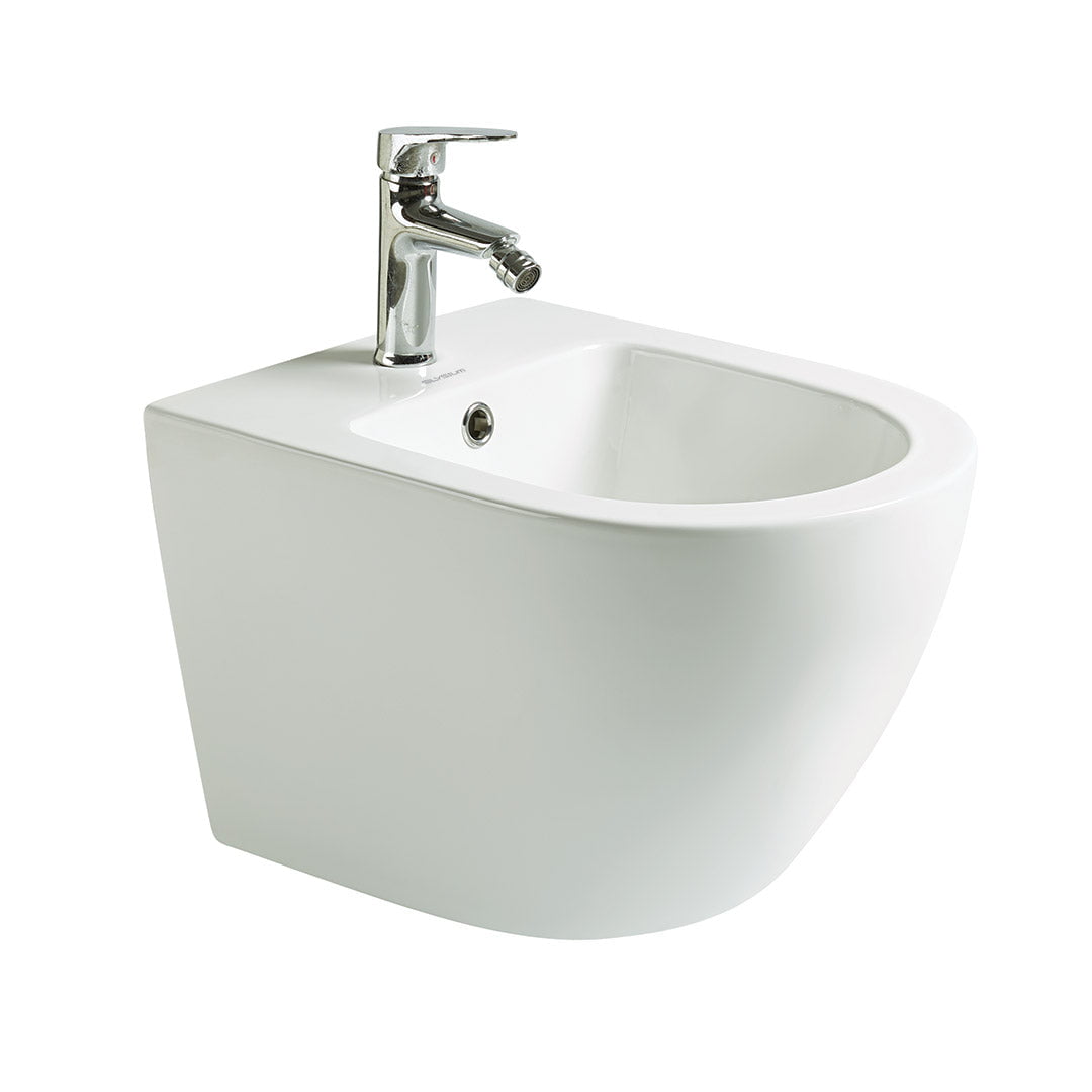 Bideu Braga, suspendat, din ceramica sanitara, alb lucios, Elysium