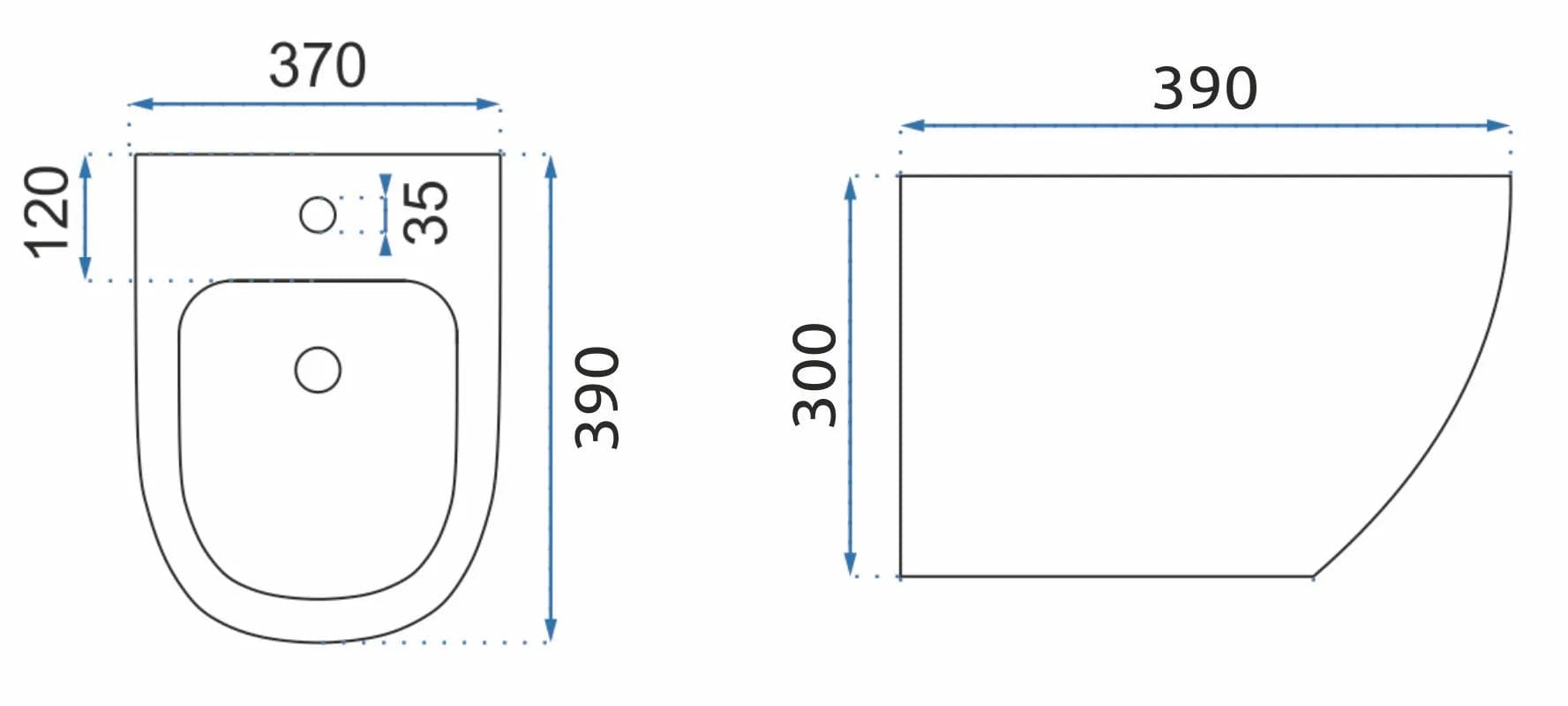 Bideu suspendabil Rea Oliver, alb