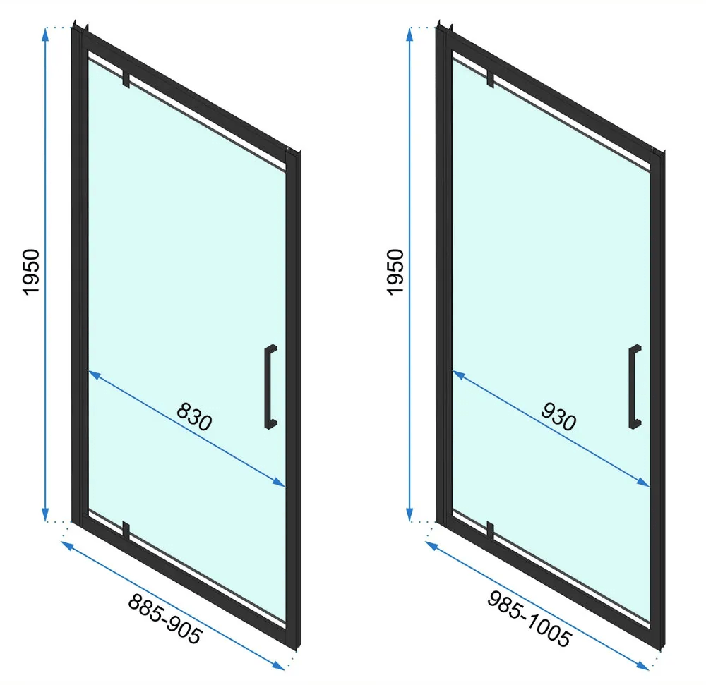 Cabină de duș de colț Rea Rapid Swing, auriu periat, 90x80 cm