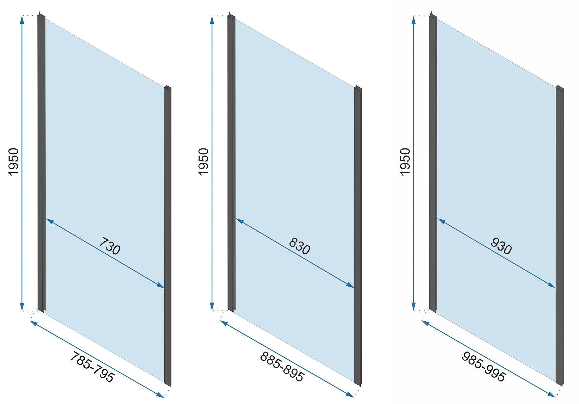 Cabină de duș de perete Rea Rapid Fold, auriu, 100x90 cm