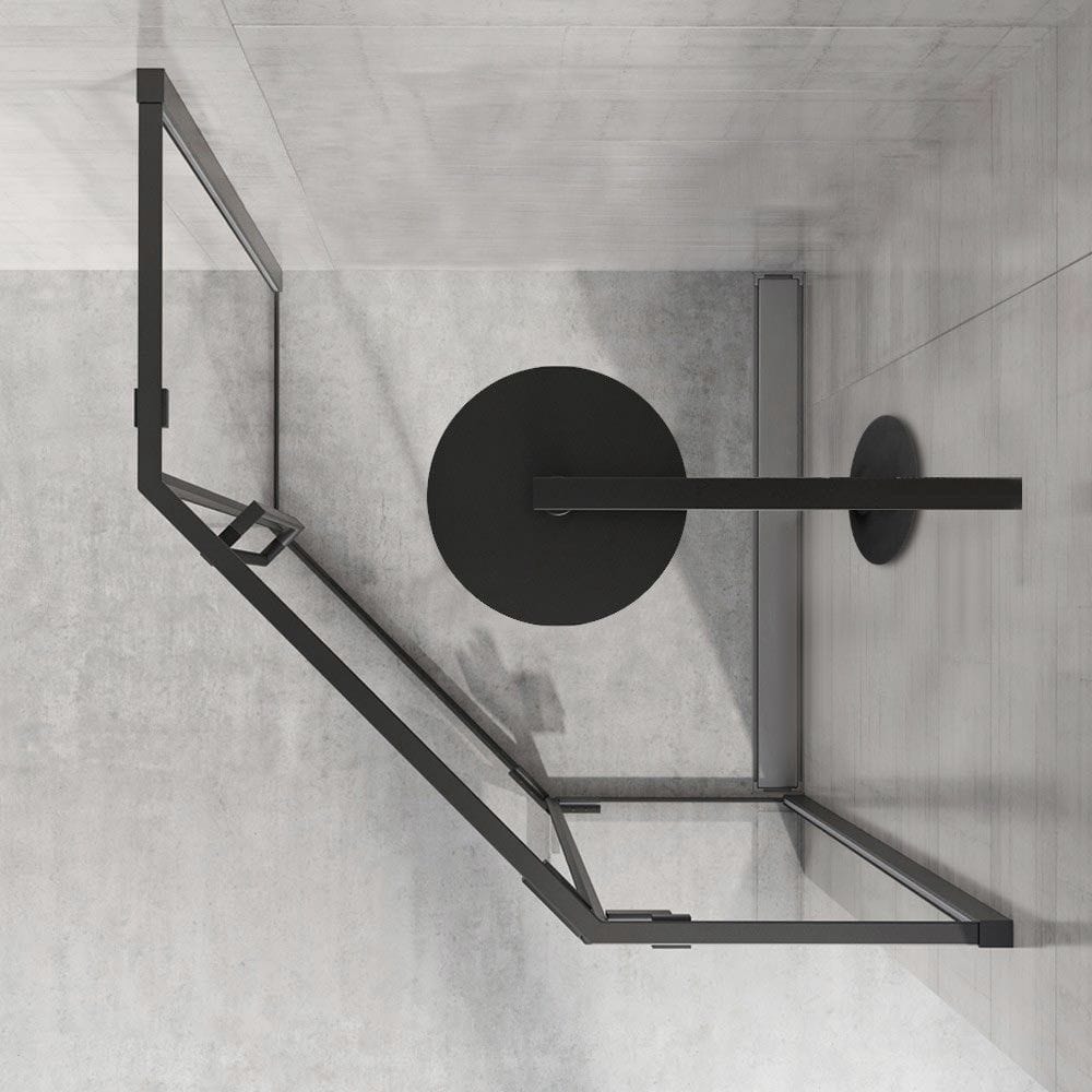 Cabină de duș Rea Diamond, negru, 100x100 cm