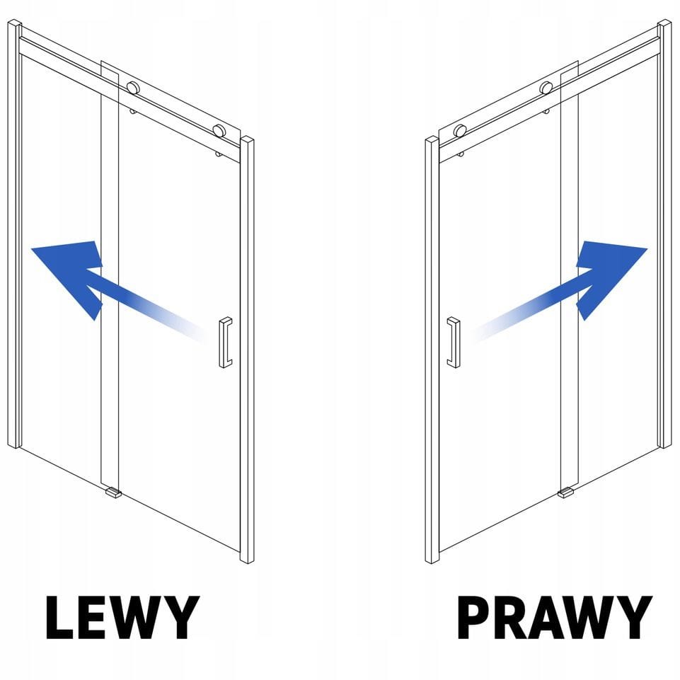 Cabină de duș Rea Nixon, crom, 90x100 cm stanga