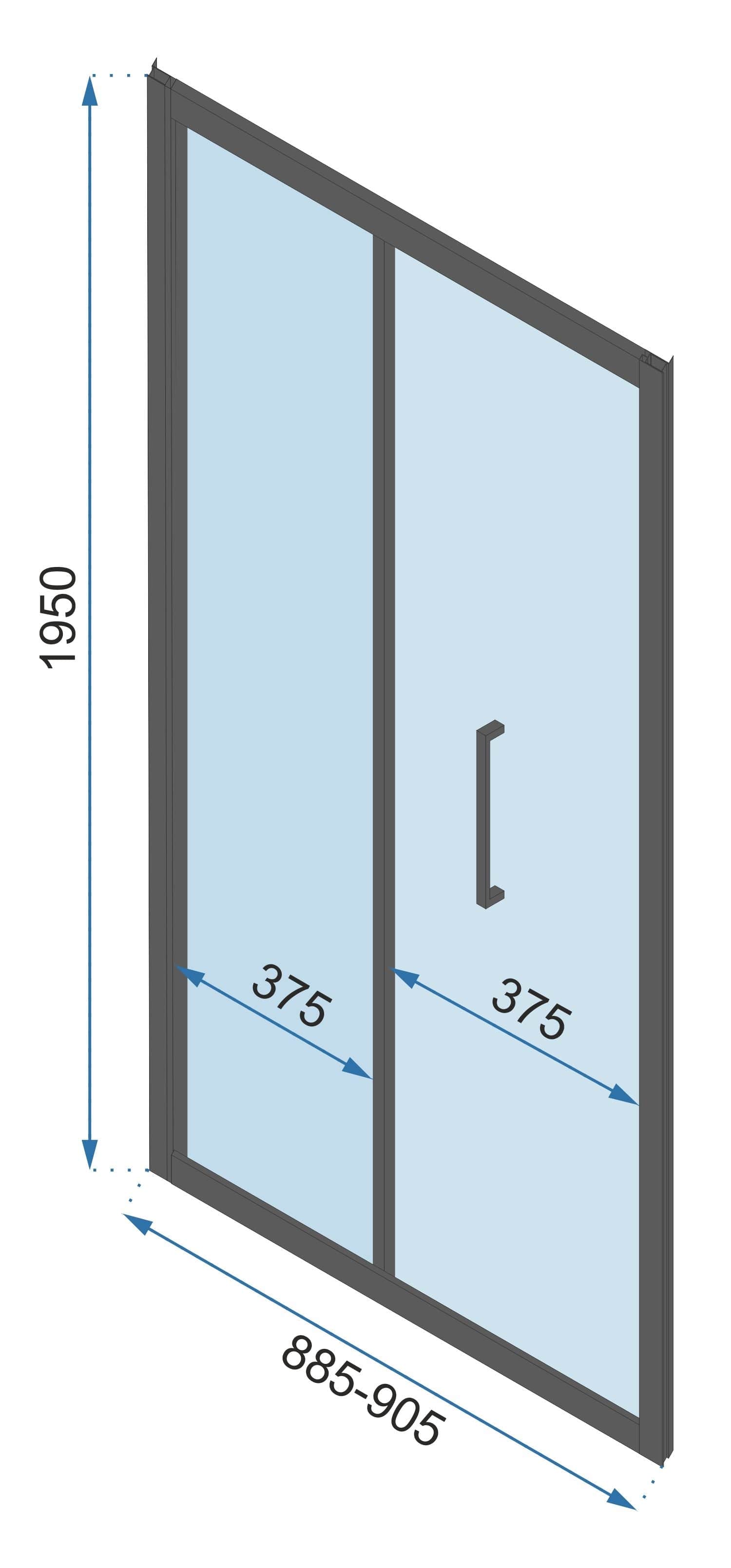 Cabină de duș Rea Rapid Fold, negru, 80x100 cm