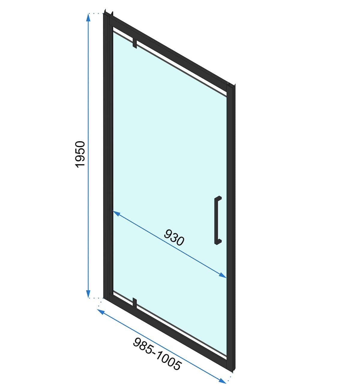Cabină de duș Rea Rapid Swing, negru, 80x80 cm