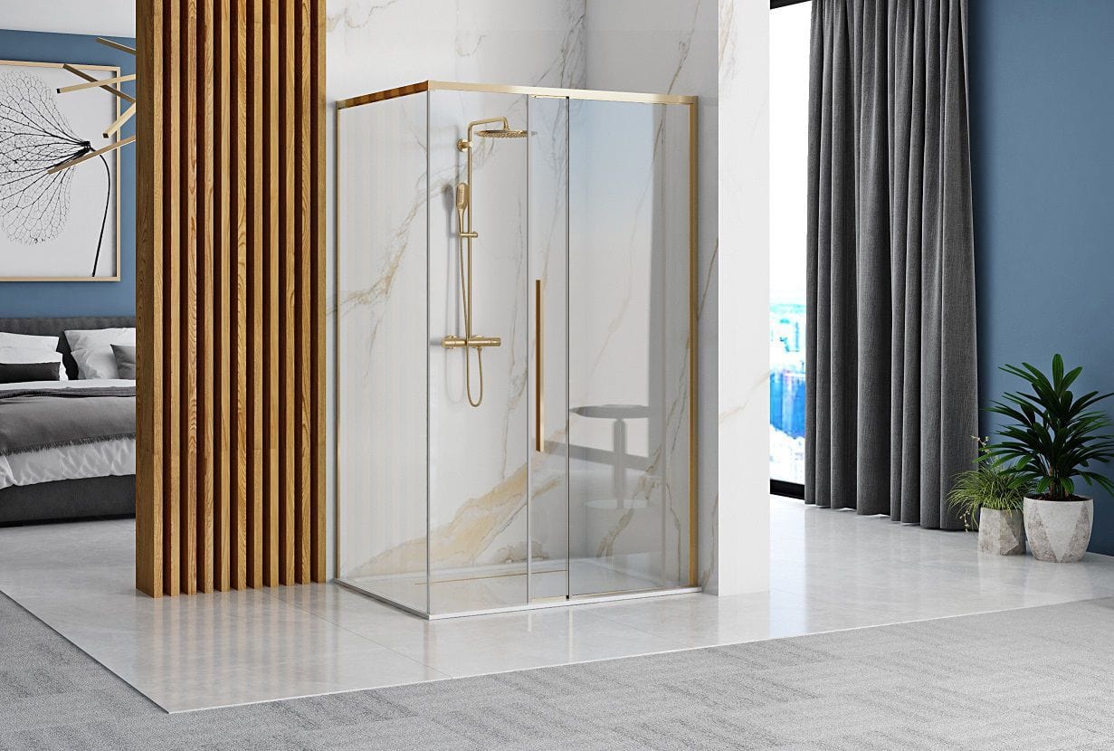 Cabină de duș Rea Solar, auriu, 80x100
