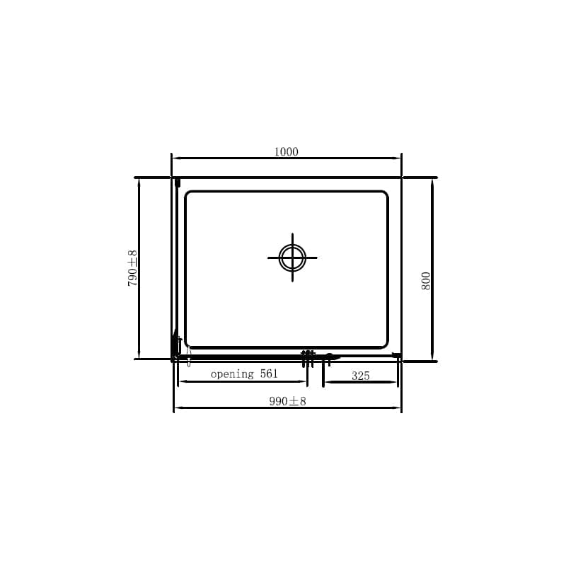Cabina de dus dreptunghiulara Mediterraneo, 100x80 cm, argintiu