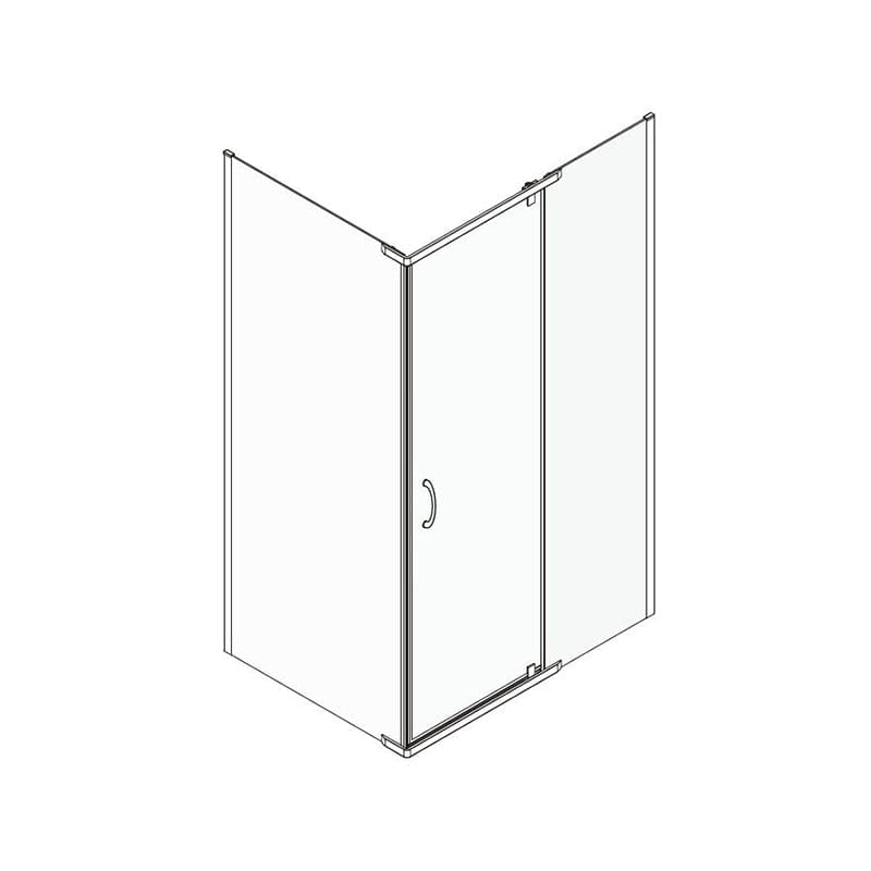 Cabina de dus dreptunghiulara Mediterraneo, 100x80 cm, argintiu