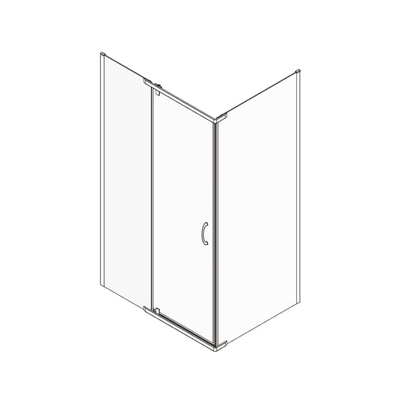 Cabina de dus dreptunghiulara Mediterraneo, 100x80 cm, argintiu