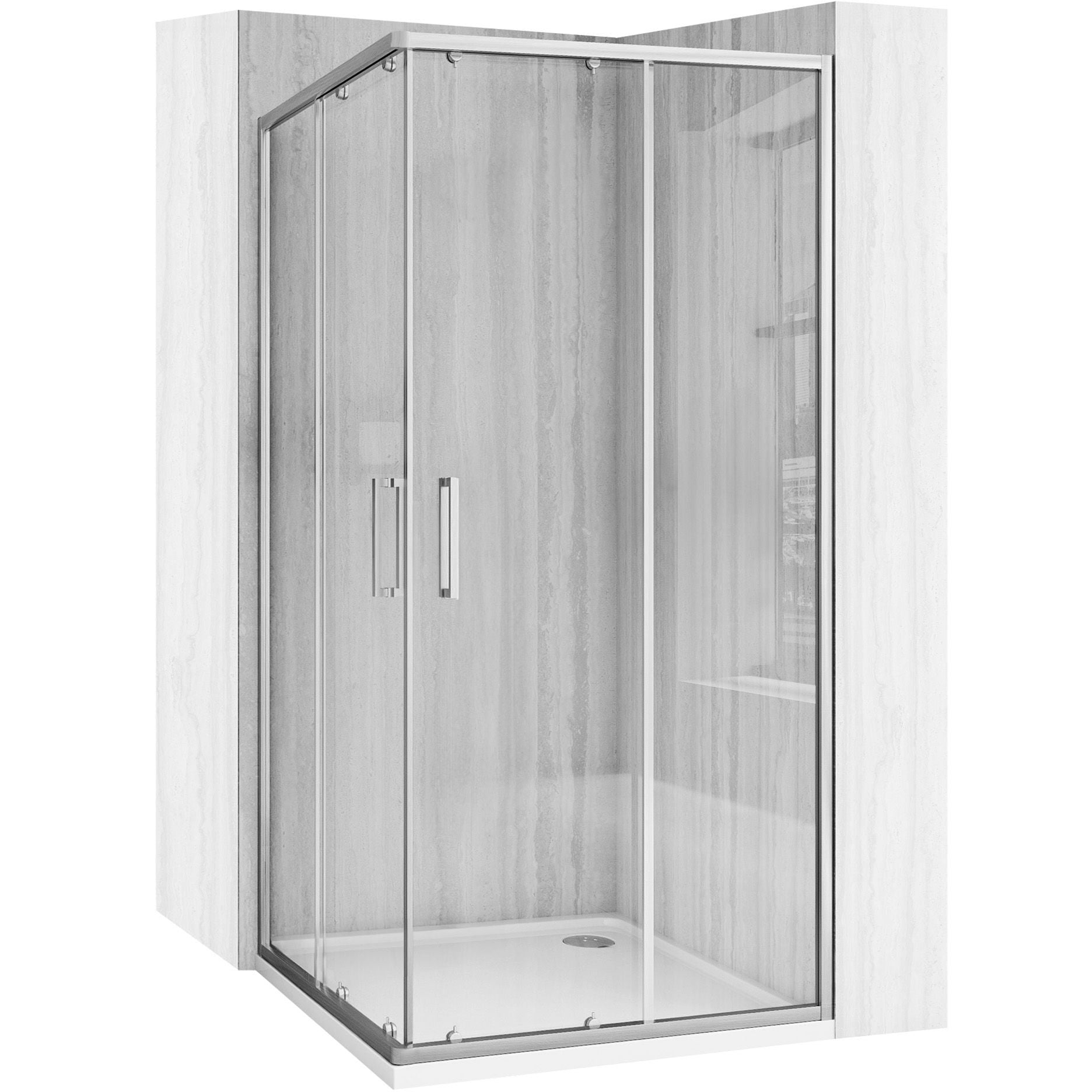 Cabina de dus Rea City 90x90 cm – profil argintiu periat