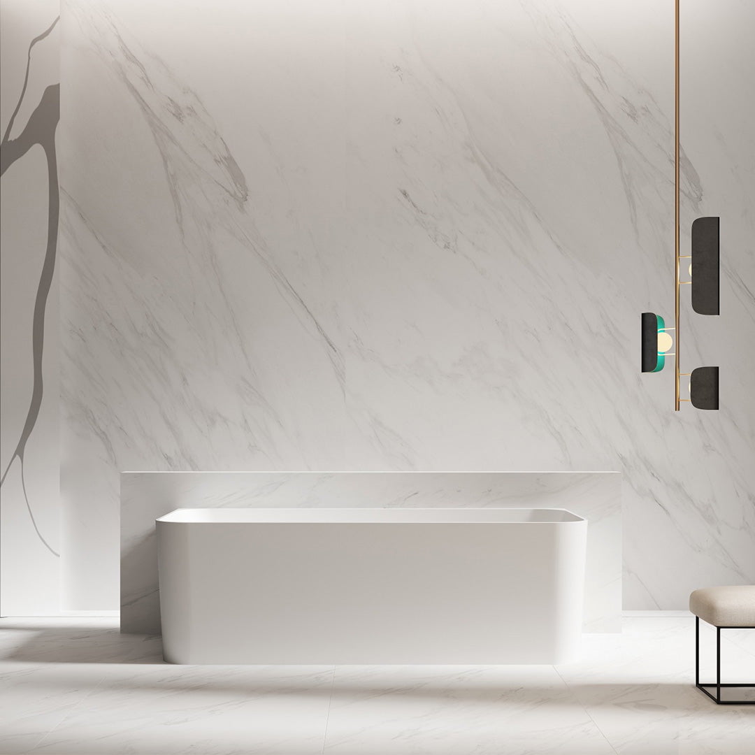 Cada de baie, de perete, 1500x720x550 mm, din compozit, alb, MonBlari