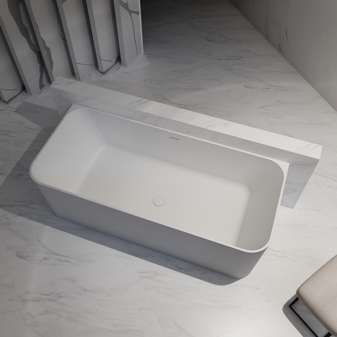 Cada de baie, de perete, 1500x720x550 mm, din compozit, alb, MonBlari