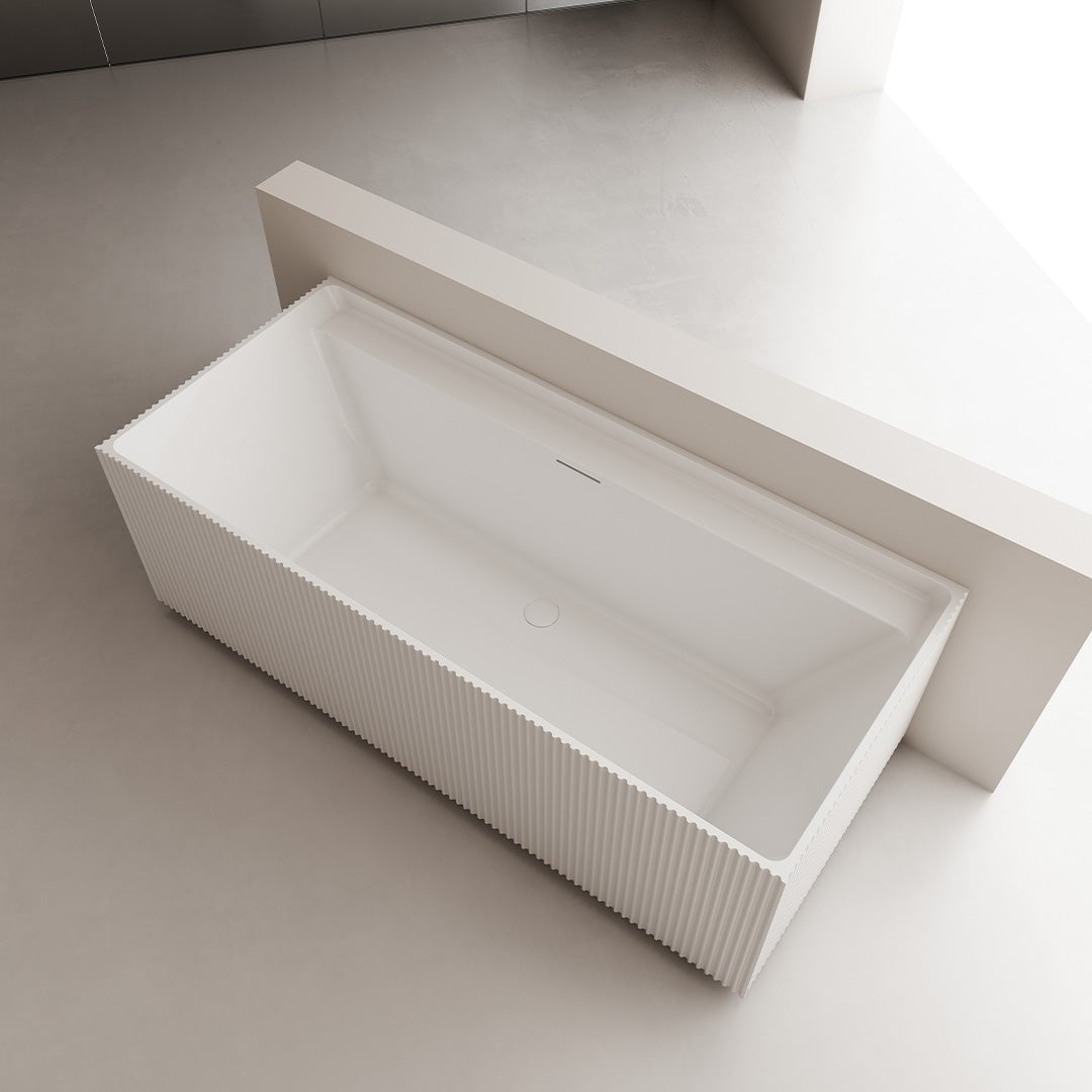 Cada de baie, de perete, 1700x750x580, din acril sanitar, dreptunghiulara, alb lucios, MonBlari