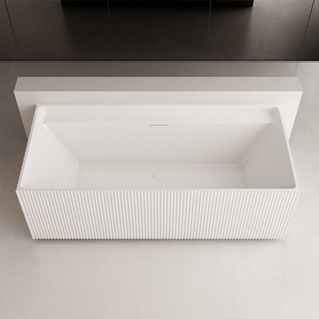 Cada de baie, de perete, 1700x750x580, din acril sanitar, dreptunghiulara, alb lucios, MonBlari