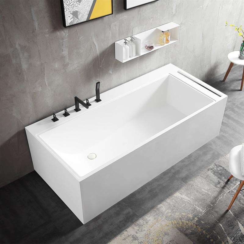 Cada de baie, de perete, 1850x850x550 mm, din compozit, dreptunghiulara, alb, MonBlari