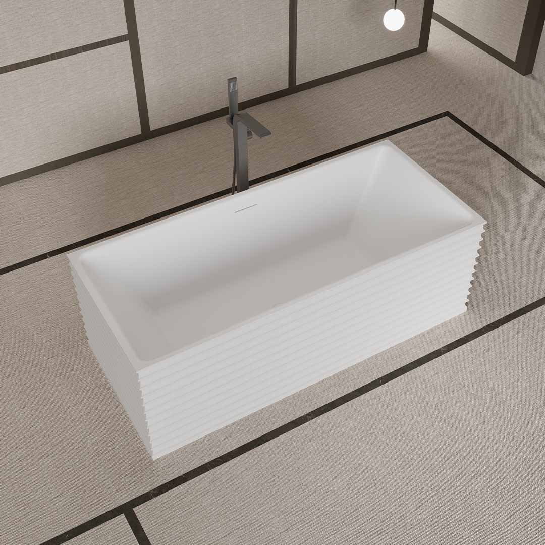 Cada de baie, freestanding, 1500x750x550, din compozit, dreptunghiulara, alb, MonBlari