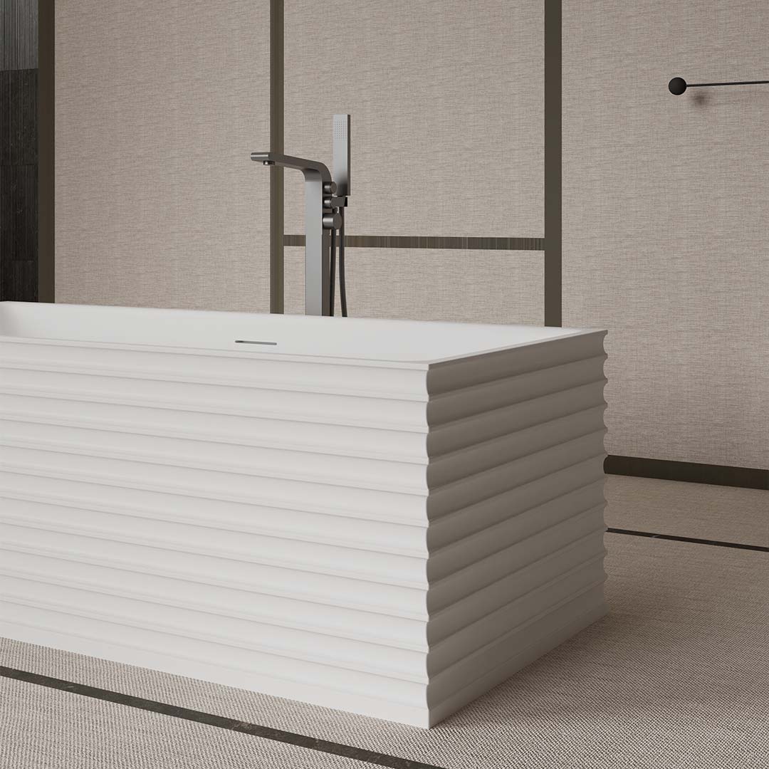 Cada de baie, freestanding, 1500x750x550, din compozit, dreptunghiulara, alb, MonBlari