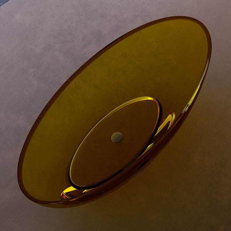 Cada de baie, freestanding, 1500x760x550 mm, din rasina, ovala, auriu transparent, MonBlari