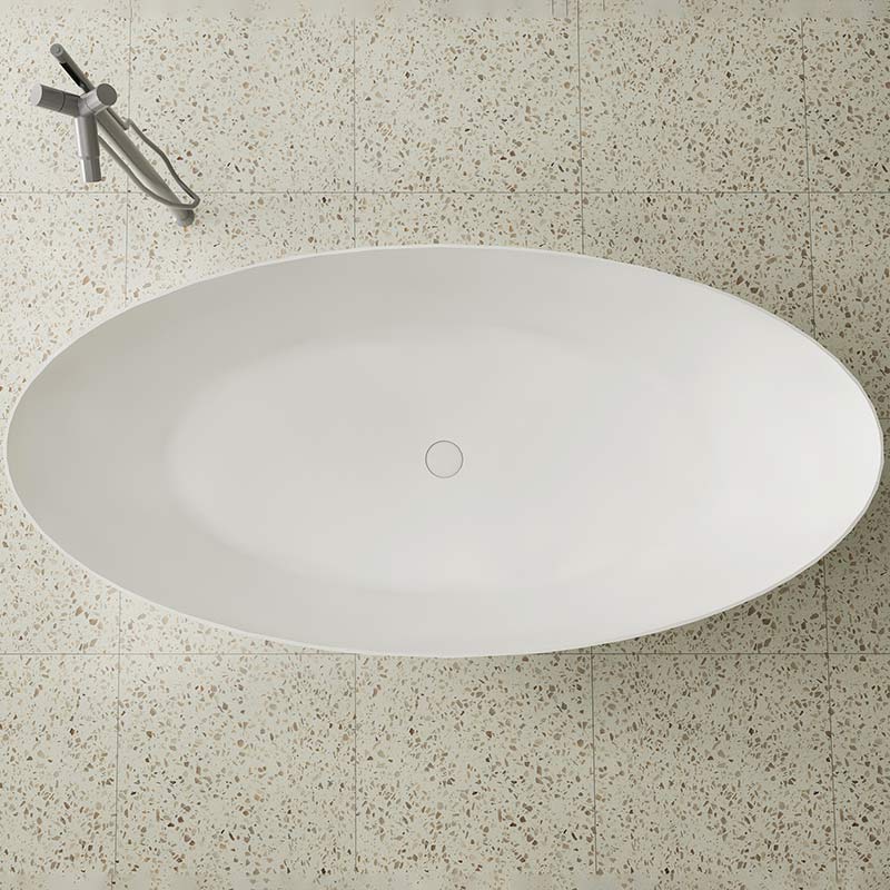 Cada de baie, freestanding, 1600x750x520 mm, din compozit, ovala, alb, MonBlari