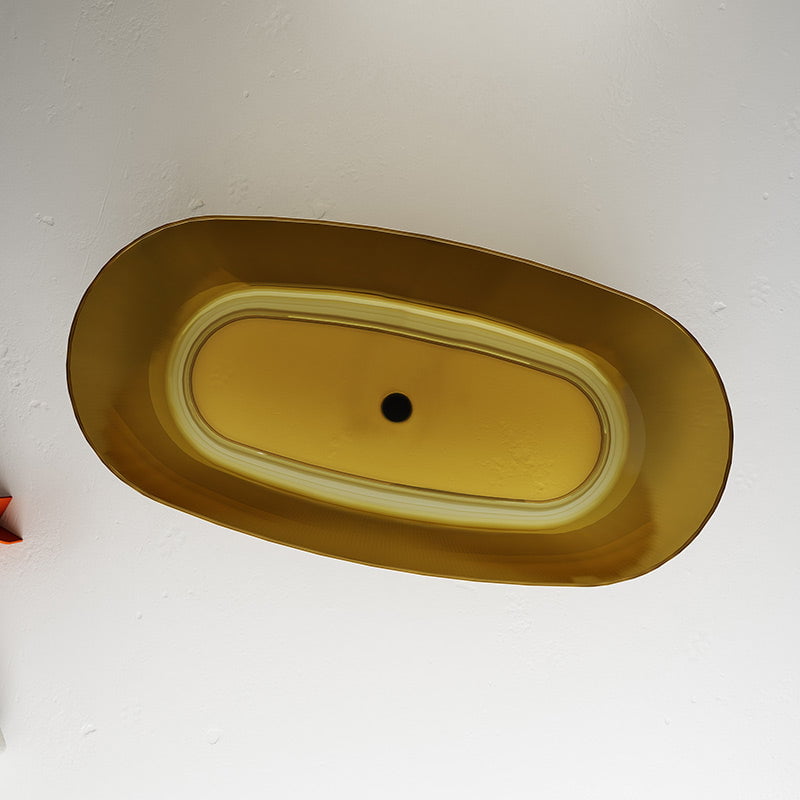 Cada de baie, freestanding, 1600x800x550, din rasina, ovala, auriu transparent, MonBlari