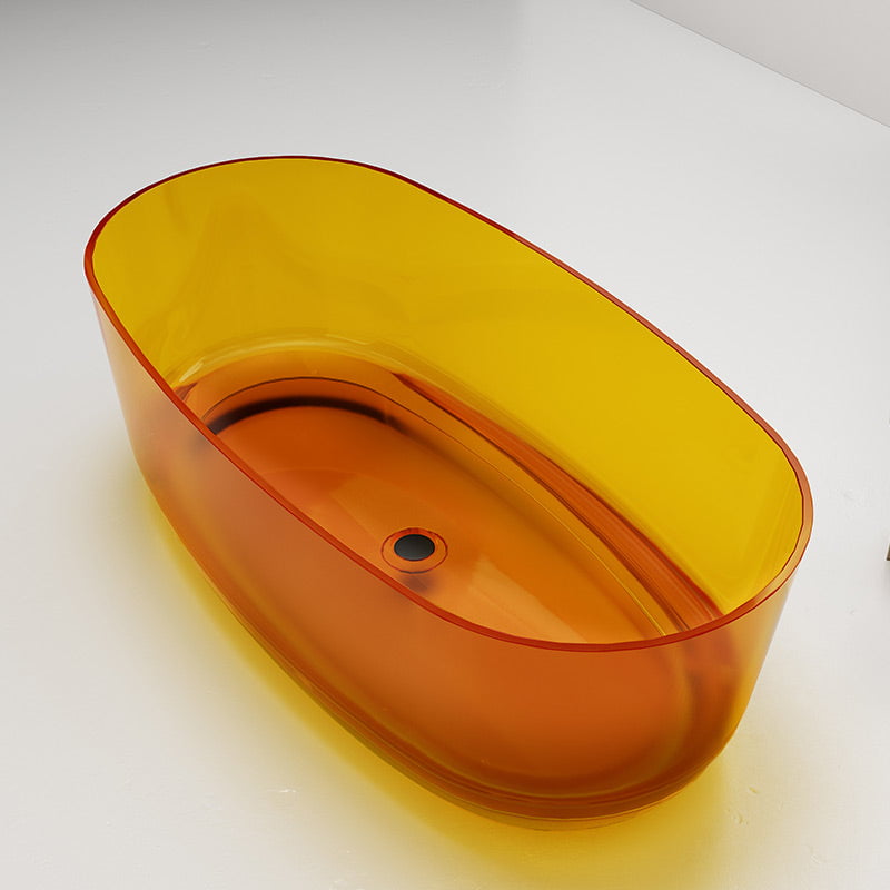 Cada de baie, freestanding, 1600x800x550, din rasina, ovala, portocaliu transparent, MonBlari