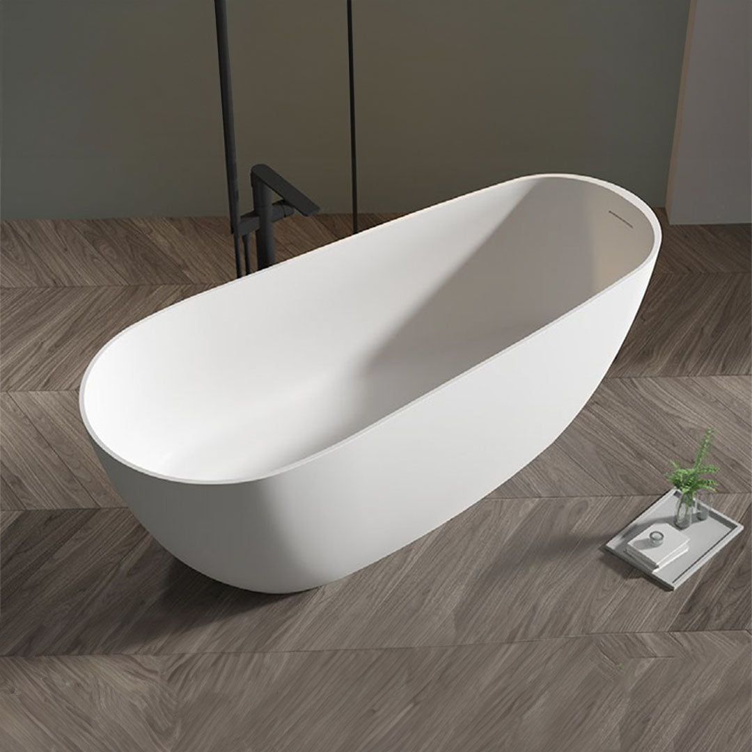 Cada de baie, freestanding, 1700x700x600 mm, din compozit, ovala, alb, MonBlari