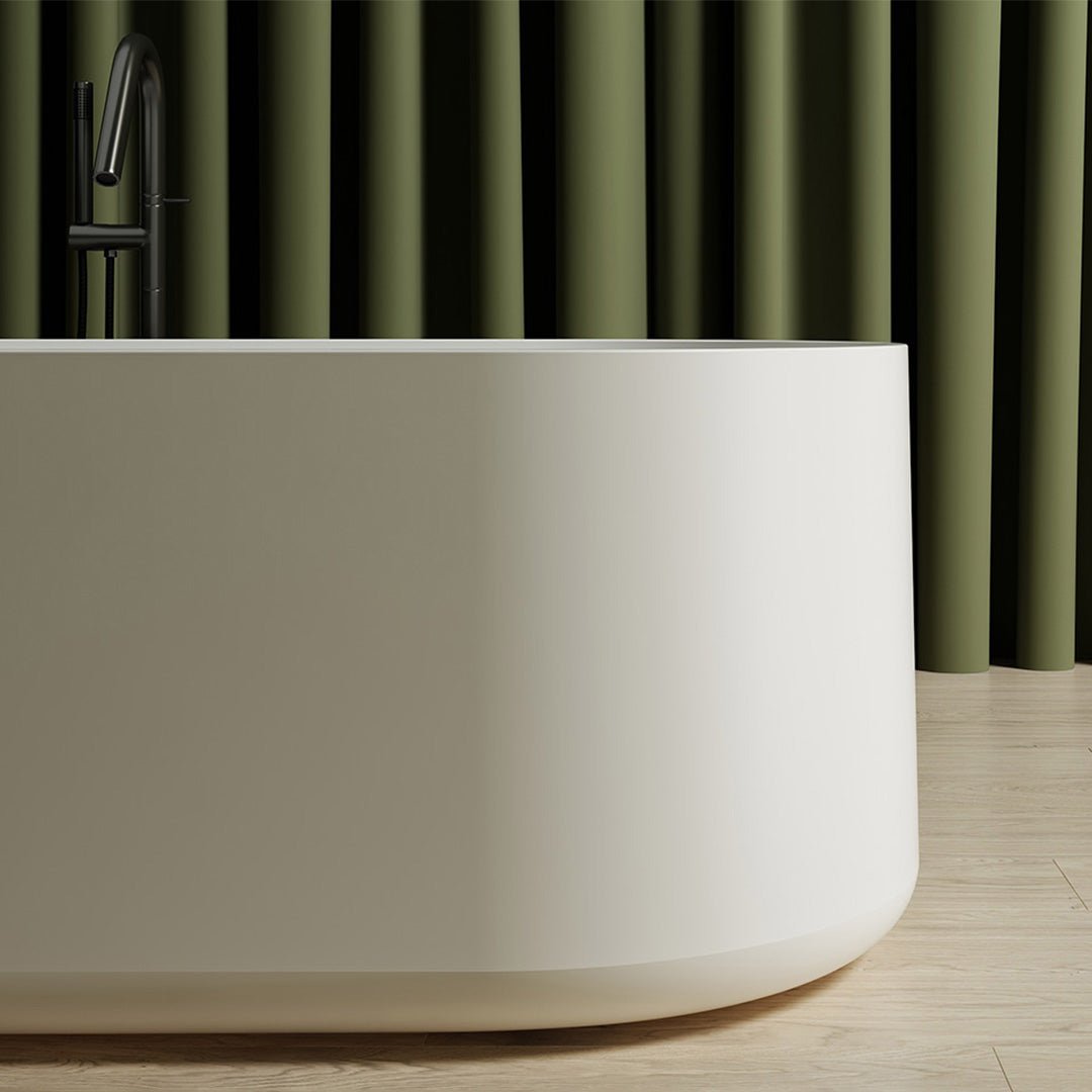 Cada de baie, freestanding, 1700x750x550 mm, din compozit, ovala, alb mat, MonBlari