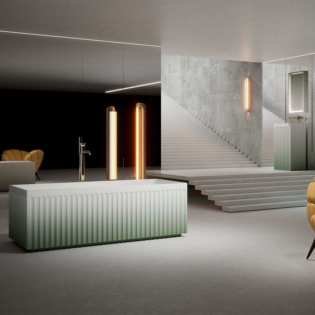 Cada de baie, freestanding, 1700x750x550mm, alb, din compozit, dreptunghiular, finisaj mat, MonBlari