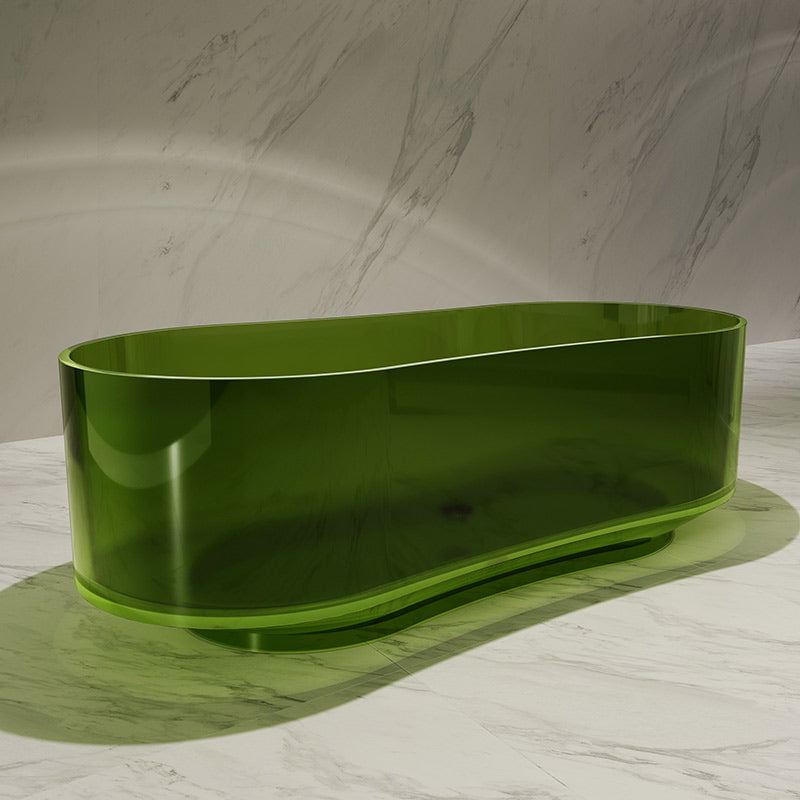 Cada de baie, freestanding, 1700x800x550, din rasina, ovala, verde transparent, MonBlari