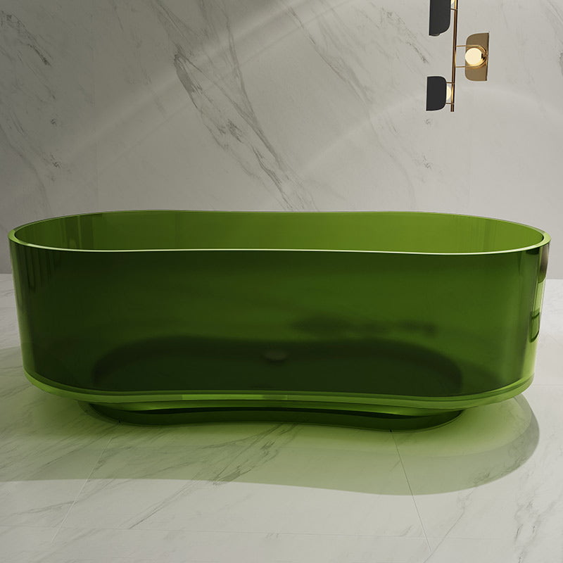 Cada de baie, freestanding, 1700x800x550, din rasina, ovala, verde transparent, MonBlari