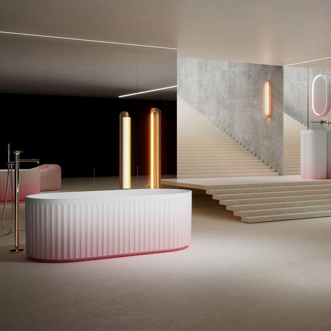 Cada de baie, freestanding, 1700x800x550mm, alb, din compozit, ovala, finisaj mat, MonBlari