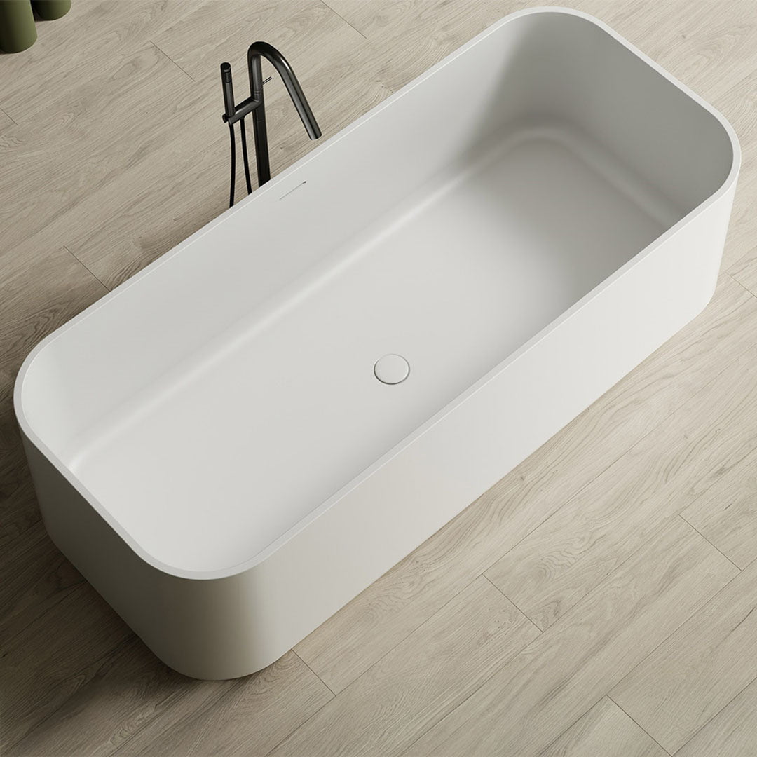 Cada de baie, freestanding, 1750x750x550 mm, din compozit, dreptunghiulara, alb mat, MonBlari