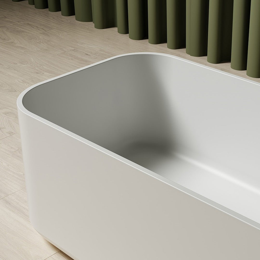 Cada de baie, freestanding, 1750x750x550 mm, din compozit, dreptunghiulara, alb mat, MonBlari