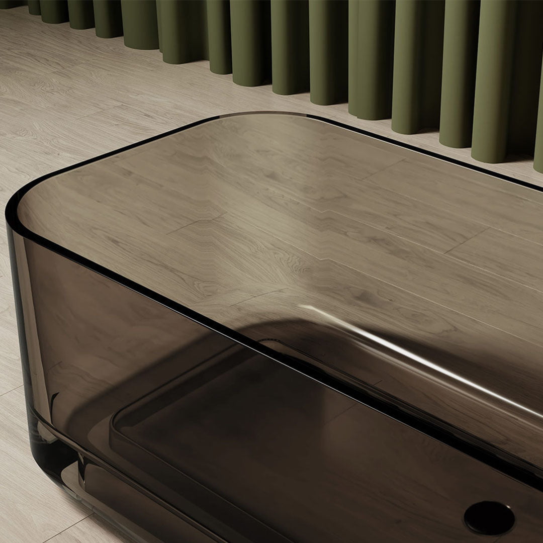 Cada de baie, freestanding, 1750x750x550 mm, din rasina, dreptunghiulara, negru transparent, MonBlari