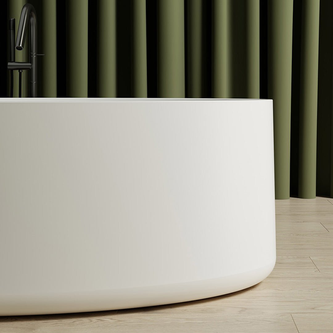 Cada de baie, freestanding, 1750x800x550 mm, din compozit, ovala, alb mat, MonBlari