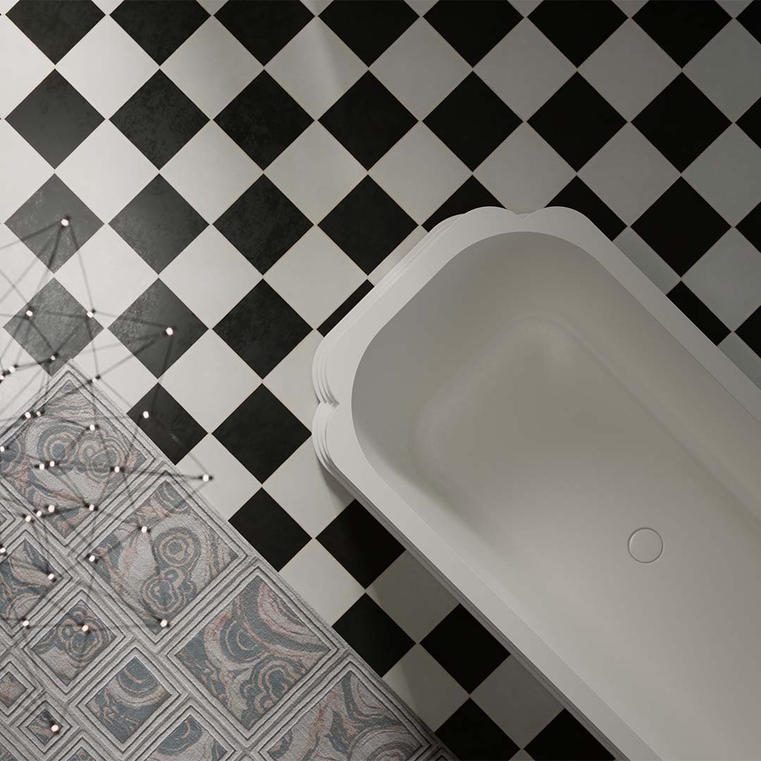 Cada de baie, freestanding, 1756x806x550 mm, alb mat, compozit, forma ovala, MonBlari Chloe