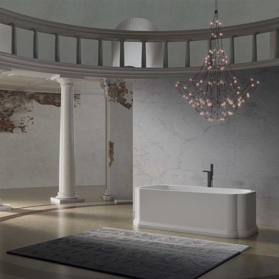 Cada de baie, freestanding, 1756x806x550 mm, alb mat, compozit, forma ovala, MonBlari Chloe