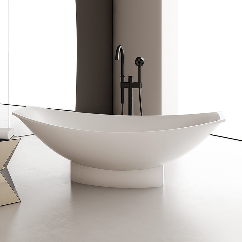 Cada de baie, freestanding, 1800x800x600 mm, din compozit, ovala, alb, MonBlari